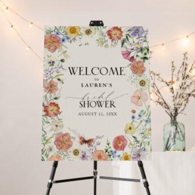 Pressed Wildflower Floral Bridal Shower Welcome Foam Board