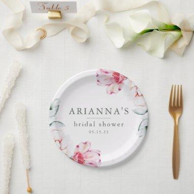 Pretty and Chic Floral Bridal Shower Lavender Paper Plates