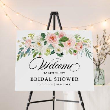 Pretty Blush Pink Botanical Bridal shower Welcome Foam Board