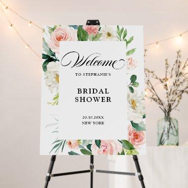 Pretty Blush Pink Botanical Bridal shower Welcome Foam Board