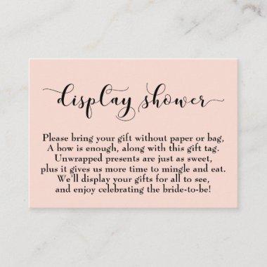 Pretty Blush Pink Display Bridal Shower Gift Invitations