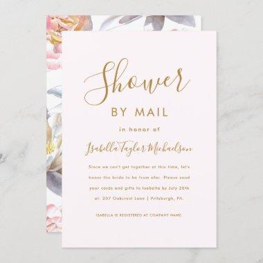 Pretty Blush with Floral Bridal Shower by Mail Invitations
