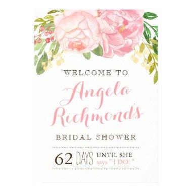 Pretty Bridal Shower Welcome Sign (20x28)