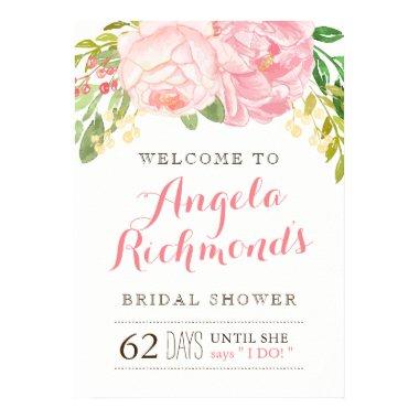 Pretty Bridal Shower Welcome Sign (20x28)