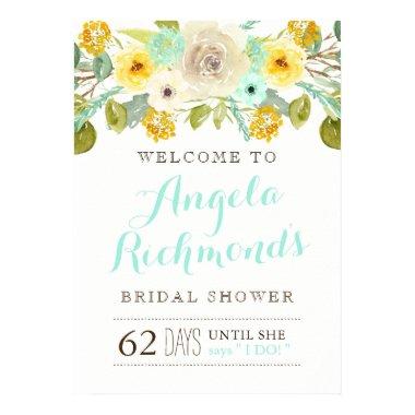 Pretty Bridal Shower Welcome Sign (20x28)