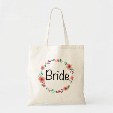 Pretty Bride 'bride to be' bridal shower tote bag