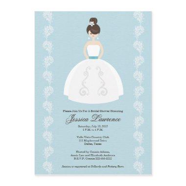 Pretty Brunette Bridal Shower Invitations