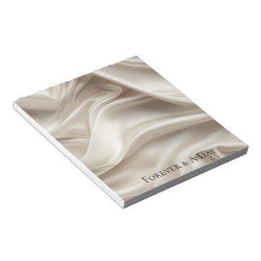 Pretty Champagne Gold Romantic Faux Satin Wedding Notepad