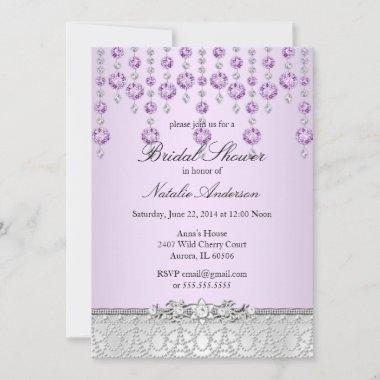 Pretty Crystal Bridal Shower Invitations