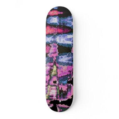 Pretty Cute Purple Ash Gray and Black Watercolors Skateboard