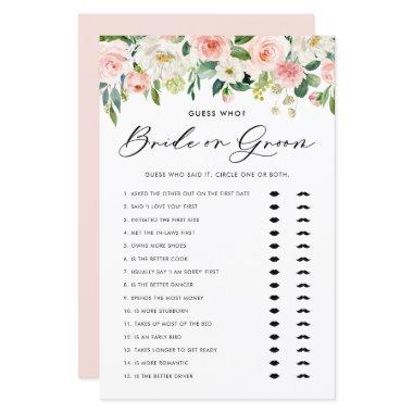 Pretty Floral Bride or Groom  Game