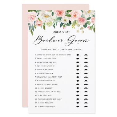 Pretty Floral Bride or Groom Bridal Shower Game