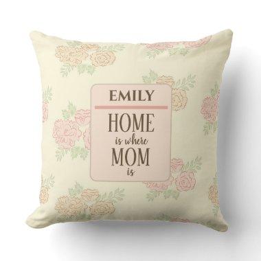 Pretty Floral Pattern Mothers Day Throw Pillow