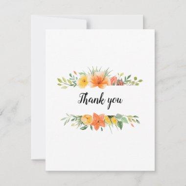 Pretty Floral Thank You or Any Flat Invitations Blank