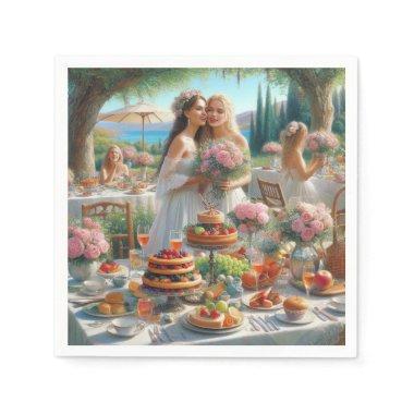 Pretty Flowers and Food  Paper Napkin