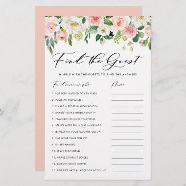 Pretty Flowers Find the Guest Bridal Shower Game