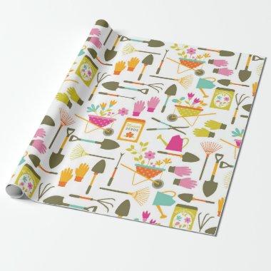 Pretty Garden Tools Wrapping Paper