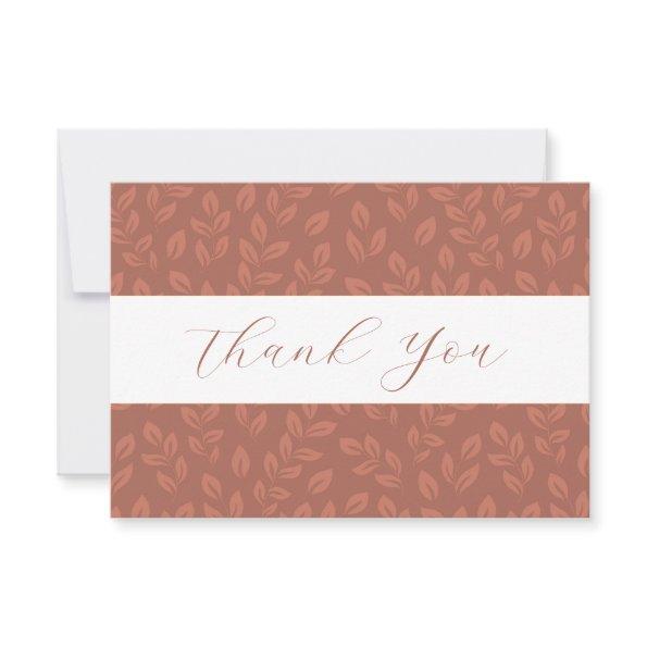 Pretty Leaf Pattern Flat Thank You