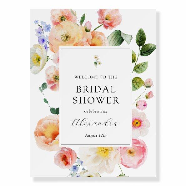 Pretty Pastel Floral Welcome  Foam Board