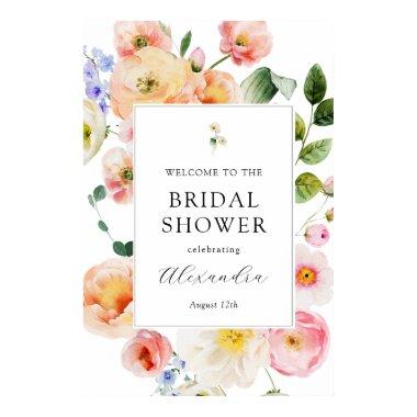 Pretty Pastel Floral Welcome  Poster