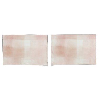 Pretty Peach Pink Cream Plaid Pillow Case