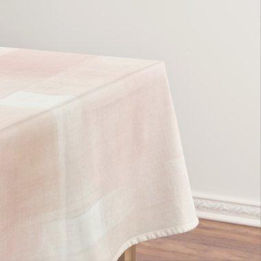 Pretty Peach Pink Cream Plaid Tablecloth