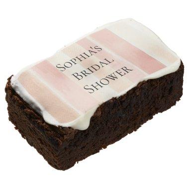Pretty Peach Pink Cream Stripes  Brownie