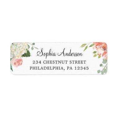 Pretty Peach Return Address Label Wedding