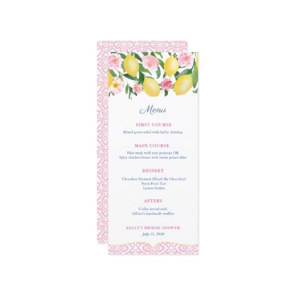 Pretty Pink And White Citrus  Menu