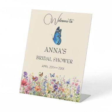 Pretty Pink Butterflies  Pedestal Sign