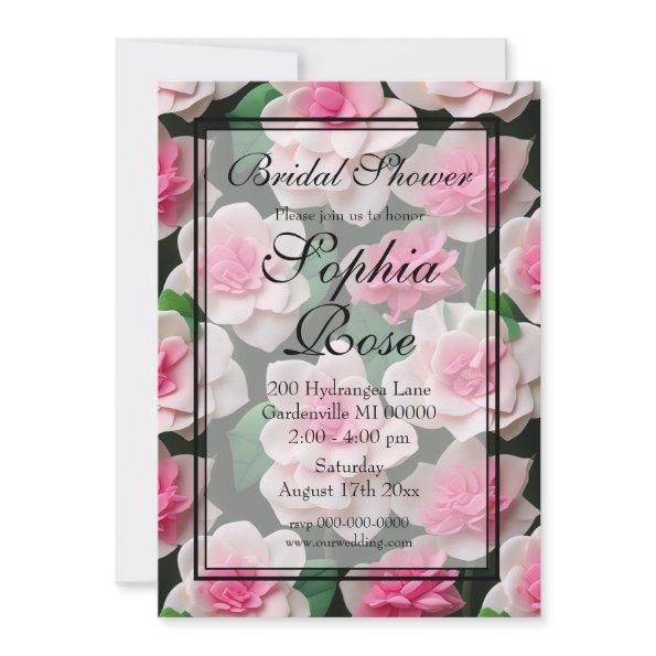 Pretty pink floral boho greenery pattern
