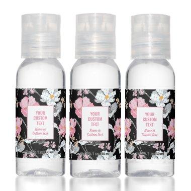 Pretty Pink Floral Pattern, Fun Polka Dots Custom Hand Sanitizer