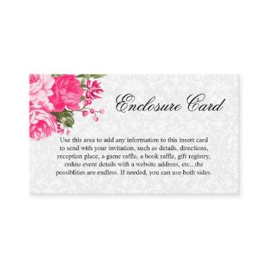 Pretty Pink Flowers Enclosure Invitations