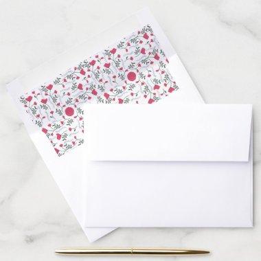 Pretty Pink Flowers Floral Seamless Pattern Envelope Liner