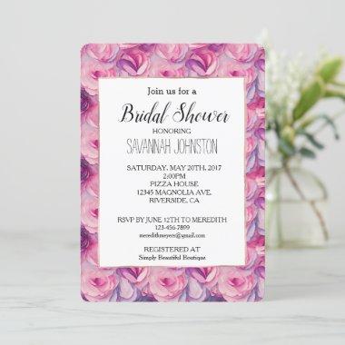 Pretty Pink Flowers Invitations