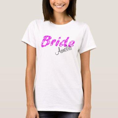 Pretty Pink Monogrammed Bride T-Shirt