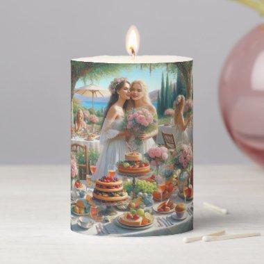 Pretty Pink Rose  Pillar Candle
