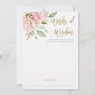 Pretty Pink Roses | Bridal Shower Advice Card