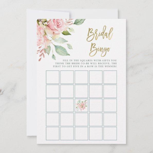 Pretty Pink Roses | Bridal Shower Bingo Game Invitations