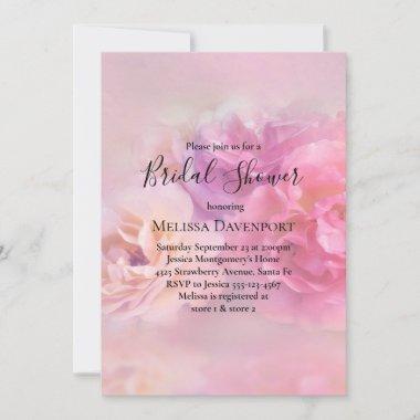 Pretty Pink & White Carnations Bridal Shower Invitations