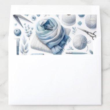 Pretty Powder Blue Scarf Sewing Scissors Envelope Liner