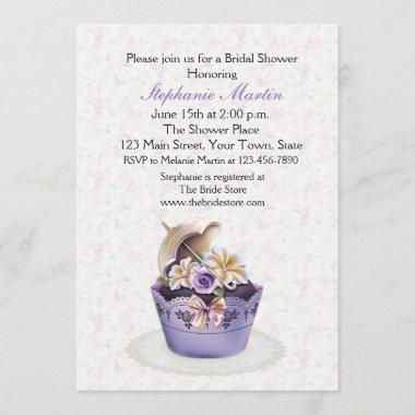 Pretty Purple Cupcake, Bridal Shower Invitations