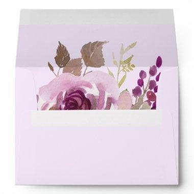 Pretty Purple Flowers | Wedding Envelope