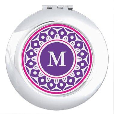 Pretty Purple Monogrammed Vanity Mirror