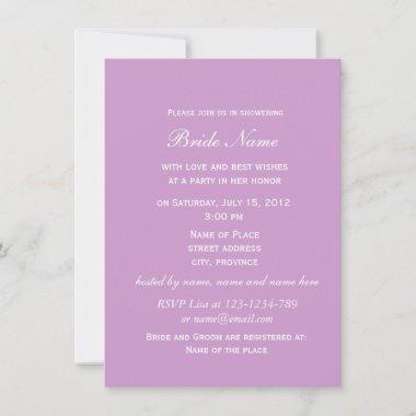 Pretty purple tulip flower bridal shower Invitations