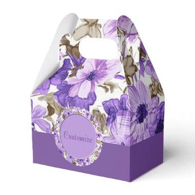 Pretty Purple & White Floral Gable Favor Box 2