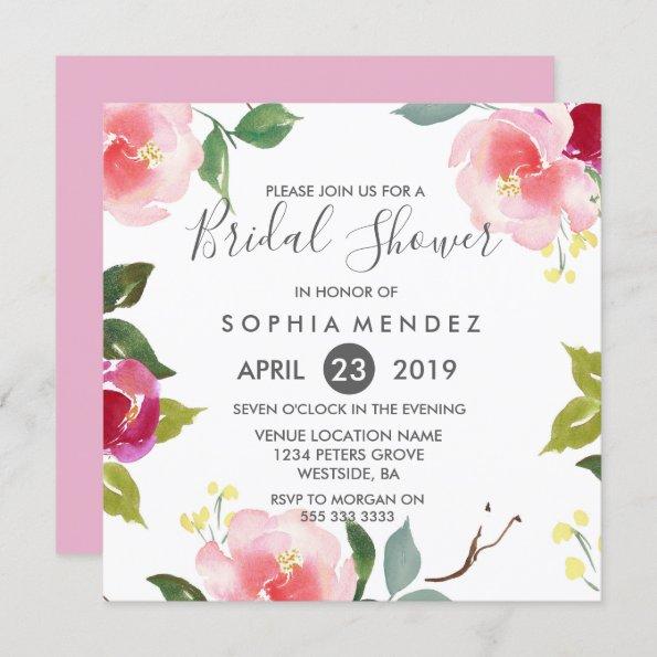 Pretty Spring Floral Bridal Shower Invite