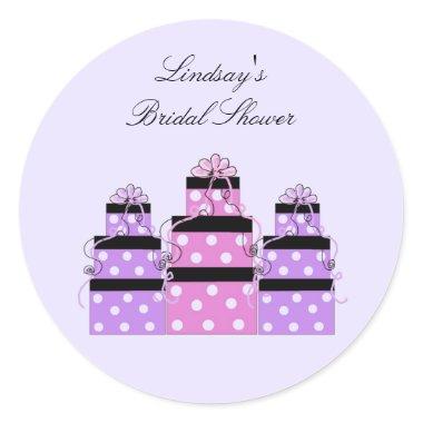 Pretty Stacked Bridal Shower Packages Classic Round Sticker