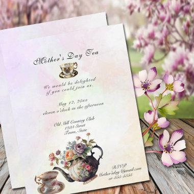 Pretty Tea Cups, Mother's Day Bridal Shower Invitations