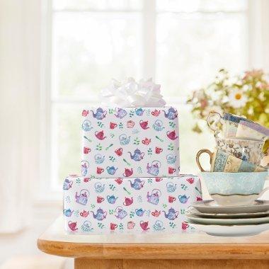 Pretty Tea Party Pattern Wrapping Paper